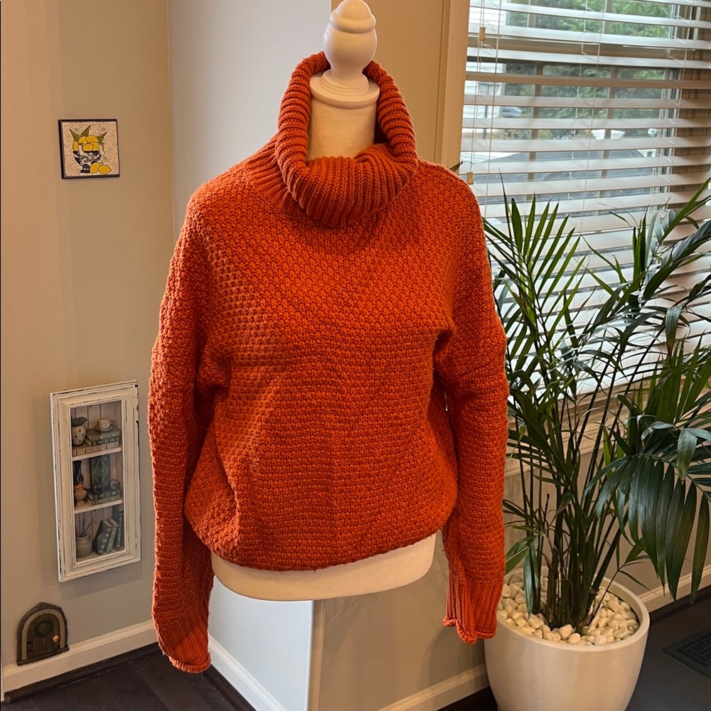 Cozy Orange Turtleneck Sweater